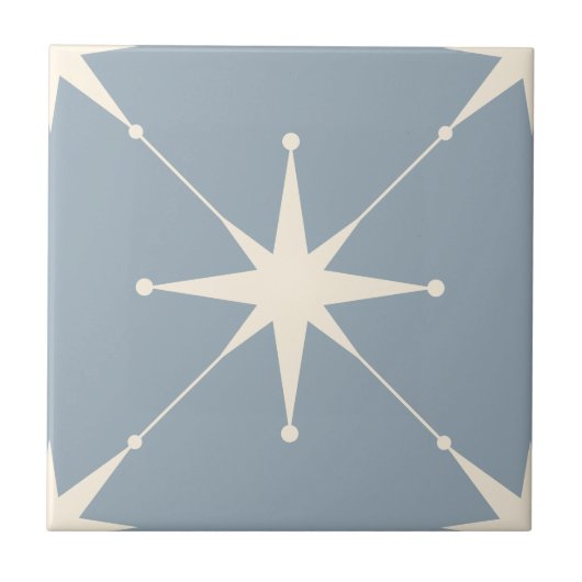 Scintilla hellblauer Star Fliese (Vorderseite)