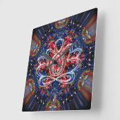 Scintillation Zen Lotus Clock Quadratische Wanduhr (Winkel)