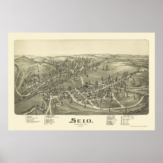 Scio, OH Panorama Karte - 1899a Poster (Vorne)