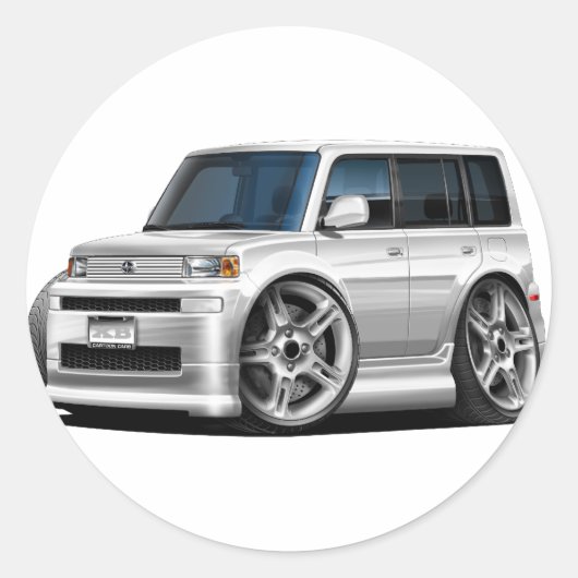 Scion XB White Car Runder Aufkleber (Vorderseite)
