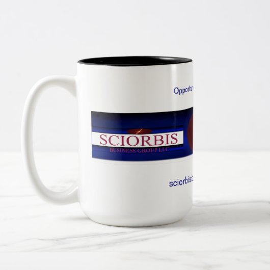 Sciorbis Business Group LLC Logo-Cup Zweifarbige Tasse (Links)