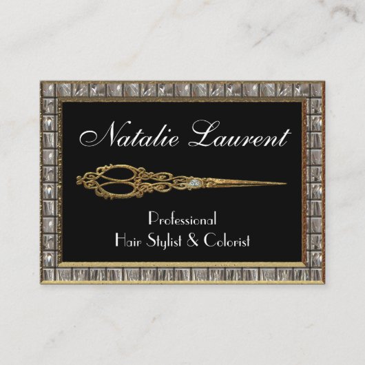 Scissor eleganten IV Hairstylist Royale Visitenkarte (Vorderseite)