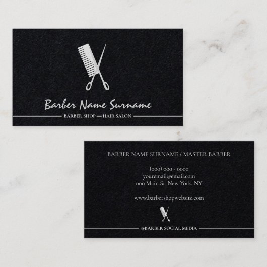 Scissor Hair Comb Barber Shop Original Creative Visitenkarte (Vorne/Hinten)