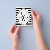 Scissor Monogram Initials Hair Stylist Barber Shop Flyer (Gruppe)