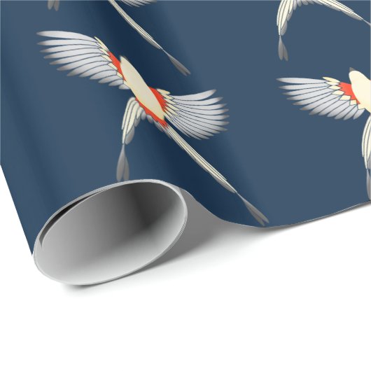Scissor Tails FlyCatcher Art Deco Wrapping Paper Geschenkpapier (Rolleneckpunkt)