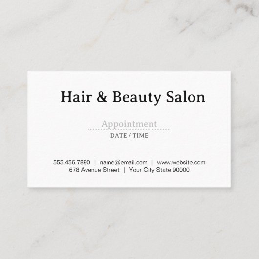 Scissors Comb Logo | Watercolor Background Terminkarte (Rückseite)