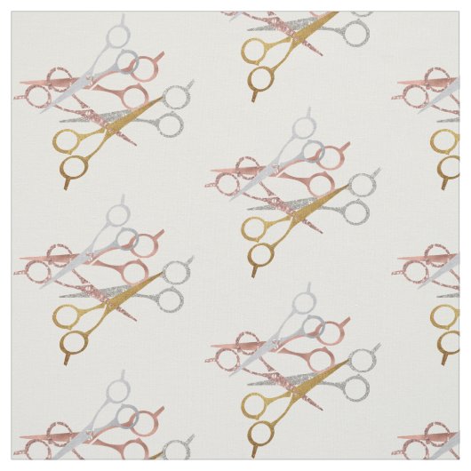 Scissors Hair Stylist Salon Metallics Glitzer Stoff (Muster)