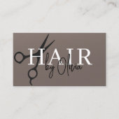 Scissors QR Code Hair Stylist Matte Brown Visitenkarte (Vorderseite)