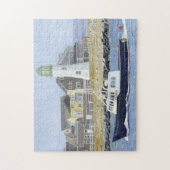 Scituate Harbour und Cedar Point Leuchtturm Puzzle (Vertikal)