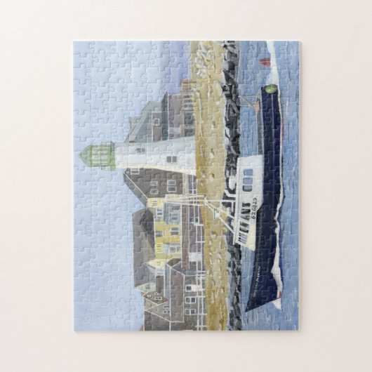 Scituate Harbour und Cedar Point Leuchtturm Puzzle (Vertikal)