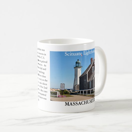 Scituate Leuchtturm, Massachusetts-Tasse Kaffeetasse (VorderseiteRechts)