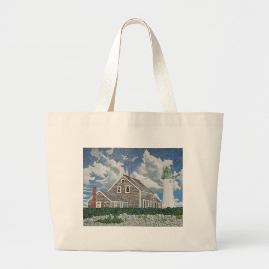 Scituate Leuchtturmwärterhaus Jumbo Stoffbeutel (Vorne)