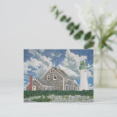 Scituate Leuchtturmwärterhaus Postkarte (Stehend Vorderseite)