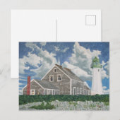 Scituate Leuchtturmwärterhaus Postkarte (Vorne/Hinten)
