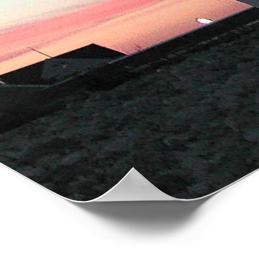 Scituate Light with Pink Clouds Poster (Ecke)