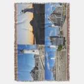 Scituate Lighthouse MA Throw Blanket Decke (Vorderseite Vertikal)