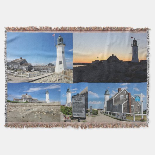 Scituate Lighthouse MA Throw Blanket Decke (Vorderseite)