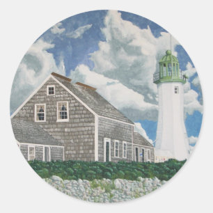 Scituate Lightkeeper's Haus Runder Aufkleber