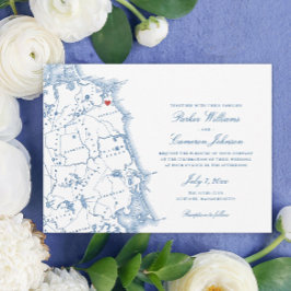 Scituate Massachusetts Karte Elegante Hochzeit der