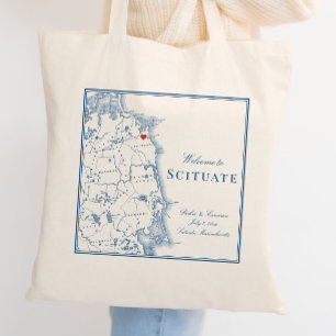 Scituate Massachusetts Karte Elegante Hochzeitsbeg Tragetasche