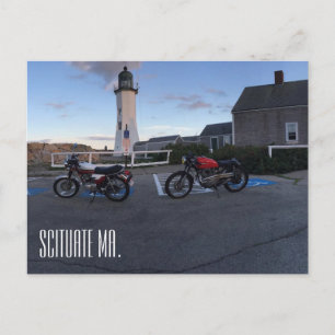 Scituate Massachusetts Lighthouse & Moto Postcard Postkarte