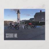 Scituate Massachusetts Lighthouse & Moto Postcard Postkarte (Vorderseite)