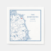 Scituate Massachusetts Map Nachname Zip Code Serviette (Vorderseite)