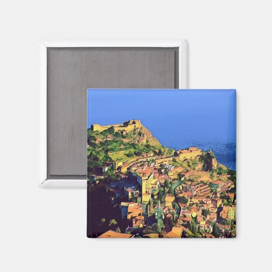 SCL001 TAORMINA - Sizilien - Italien - Kühlschrank Magnet (Vorderseite/Rückseite)