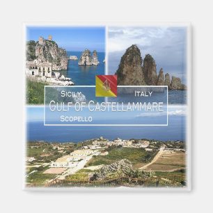 SCL006 GOLF OF CASTELLAMMARE, Mosaik, Italien Kühl Magnet