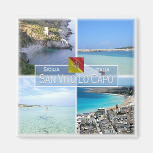 SCL012 SAN VITO LO CAPO, Mosaik, Sizilien, Kühlsch Magnet
