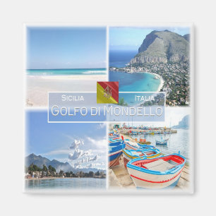 SCL018 MONDELLO GULF, Mosaik, Sizilien, Kühlschran Magnet