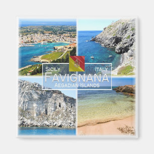 SCL026 FAVIGNANA ISLAND, Mosaik, Sizilien, Kühlsch Magnet