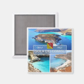 SCL027 ISOLA DEI CONIGLI, Mosaik, Sizilien, Kühlsc Magnet (Vorderseite/Rückseite)