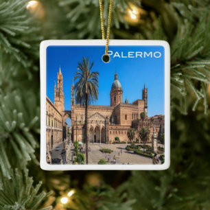 SCL030 PALERMO, Panorama, Sizilien, Italien, Keram Keramikornament