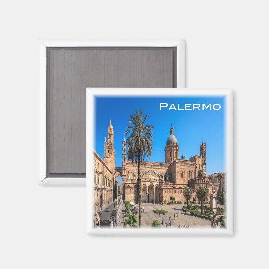 SCL030 PALERMO, Panorama, Sizilien, Italien Kühlsc Magnet (Vorderseite/Rückseite)