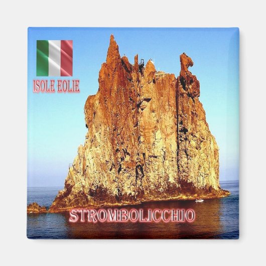 SCL037 STROMBOLI, Strombolicchio Sicily, Kühlschra Magnet (Vorne)