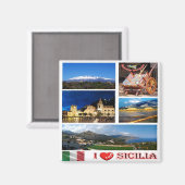 SCL053 SICILY I Liebe, Mosaik, Italien, Kühlschran Magnet (Vorderseite/Rückseite)