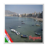 SCL056 TRAPANI, Panorama, Sizilien, Italien, Fliese (Vorderseite)
