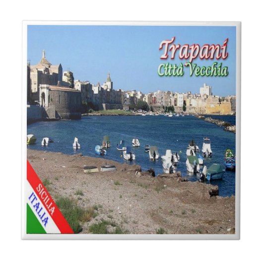 SCL057 TRAPANI, Altstadt, Sizilien Fliese (Vorderseite)
