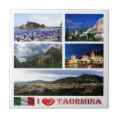 SCL059 TAORMINA, I Liebe, Mosaik Sizilien, Fliese (Vorderseite)