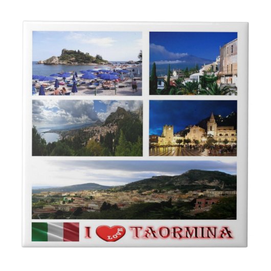 SCL059 TAORMINA, I Liebe, Mosaik Sizilien, Fliese (Vorderseite)