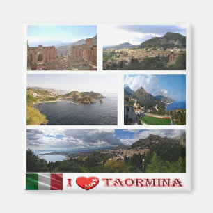 SCL062 TAORMINA I Liebe - Mosaik - Sizilien - Kühl Magnet