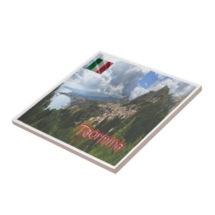 SCL066 TAORMINA, Luftaufnahme, Sizilien, Fliese