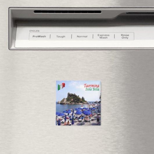 SCL067 TAORMINA, Isola Bella, Sizilien, Kühlschran Magnet (In Situ (Geschirrspüler))