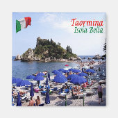 SCL067 TAORMINA, Isola Bella, Sizilien, Kühlschran Magnet (Vorne)