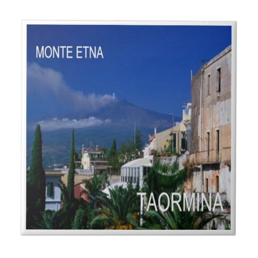 SCL069 TAORMINA, ETNA, Sizilien, Fliese (Vorderseite)
