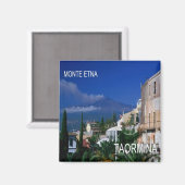 SCL069 TAORMINA, ETNA, Sizilien, Kühlschrank Magnet (Vorderseite/Rückseite)