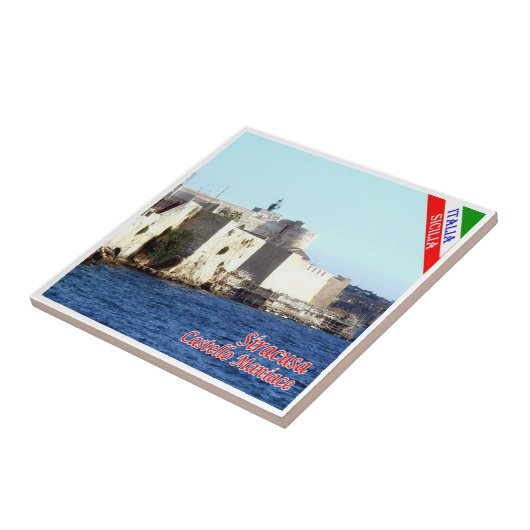 SCL070 SIRACUSA Castle Maniace, Sizilien, Fliese (Seite)