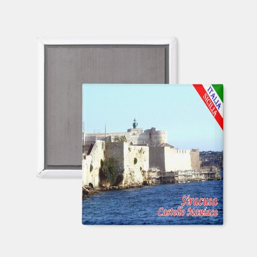 SCL070 SIRACUSA Castle Maniace, Sizilien, Kühlschr Magnet (Vorderseite/Rückseite)