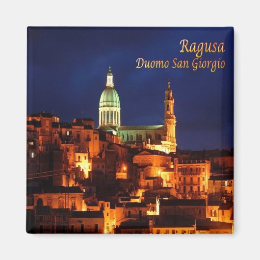 SCL073 RAGUSA, Saint George Kathedrale, Kühlschran Magnet (Vorne)